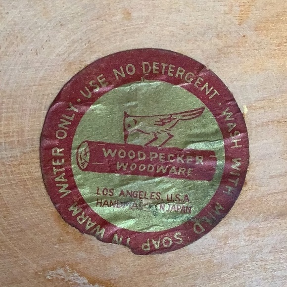 Vintage Boho Woodpecker Woodward Salad Bowl Set - Picture 5 of 6